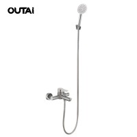 Modern style wall mount durable bathtub chrome finished shower faucet